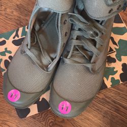 Vintage Military Olive Green Combat Boots Size 11