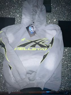 ⚡ Hellstar Hoodie – Gray, Yellow & Black Colorway | Size Small