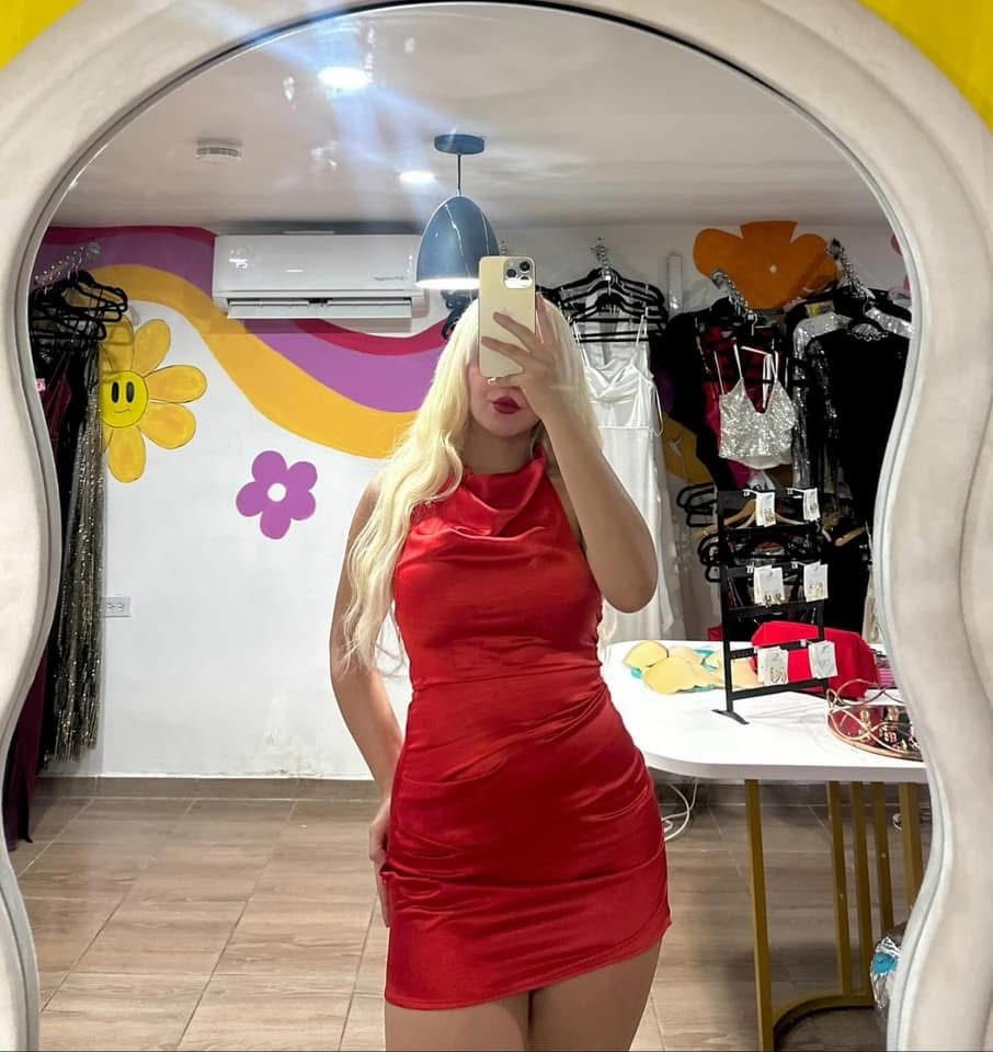 Satin Red Halter Dress