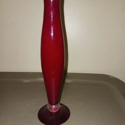 Beautiful Red Glass Bud Vase