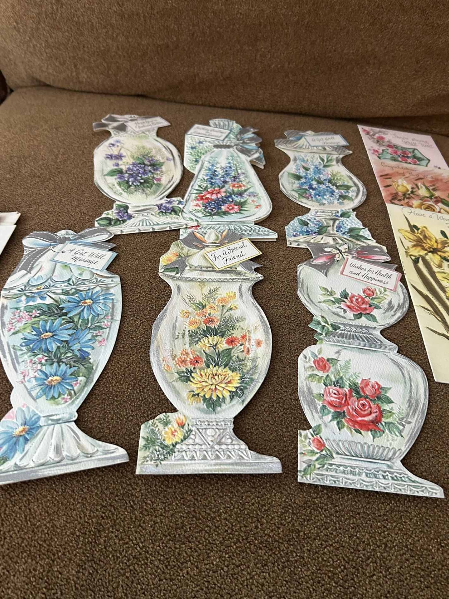 Vintage Floral Greeting Cards with Envelopes