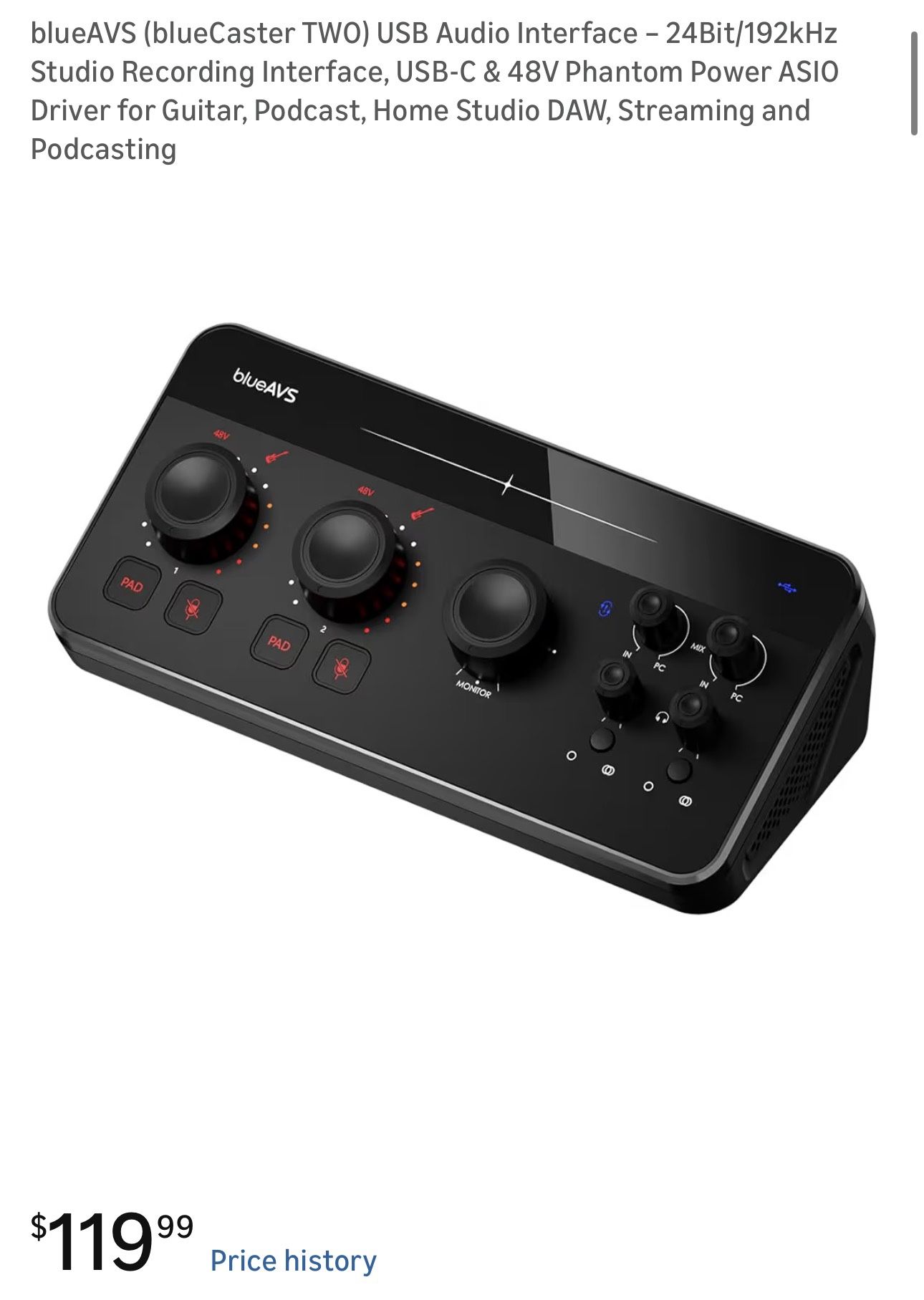 USB Audio Interface for Streaming/Podcasting/Home Studio or Guitar