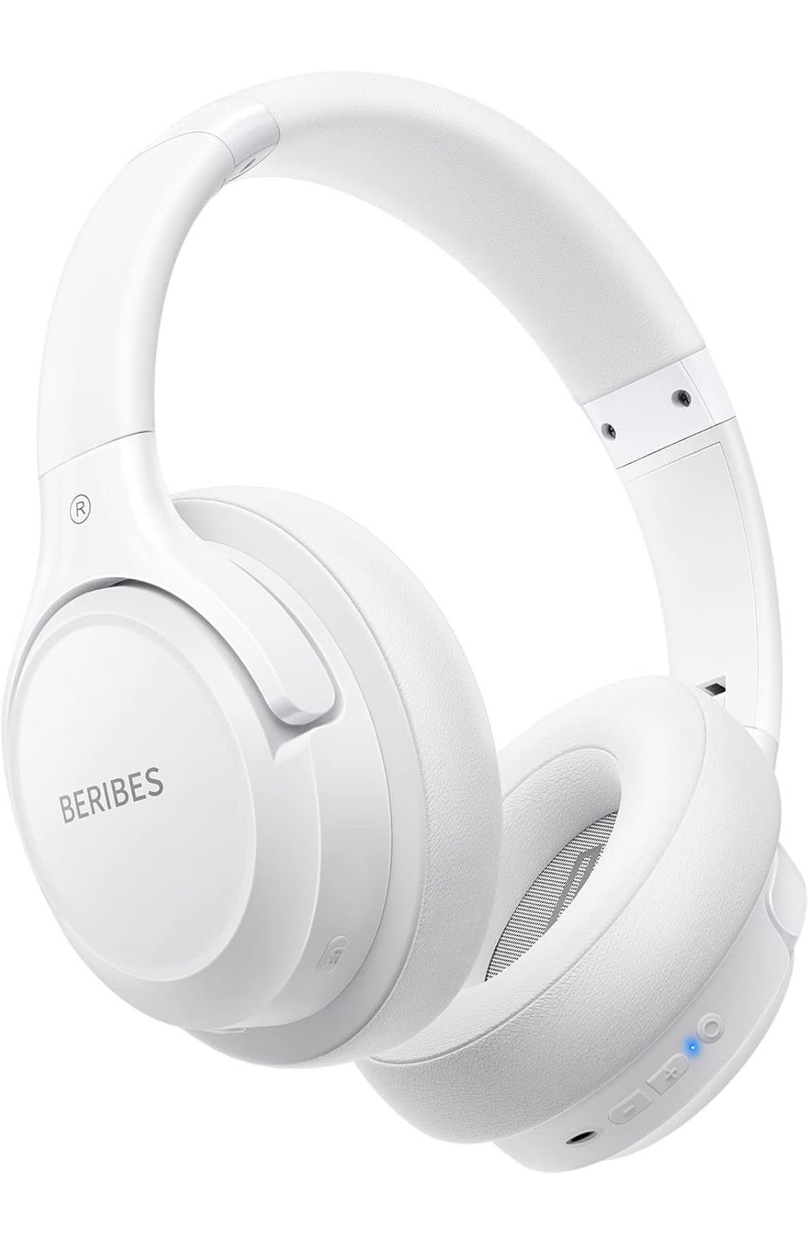 BERIBES Bluetooth Headphones Over Ear, 65H Playtime and 6 EQ Music Modes Wireless Headphones with Mic, HiFi Stereo Foldable Lightweight Headset, Deep