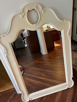 Mirror Ornate Framed Wall ivory color