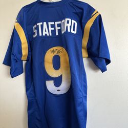 MATT STAFFORD LOS ANGELES LA RAMS QB CUSTOM SIGNED JERSEY AUTOGRAPHED W/COA 695