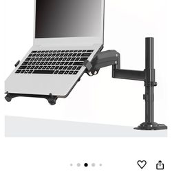 North Bayou Laptop Mount with Adjustable Tray for 10-17” Notebook, Full Motion Arm with VESA Plate for 17-30” Monitor (Within 4.4~19.8lbs),Clamp-on Gr