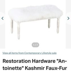 RH- Antionette Faux Kashmir Fur Bench
