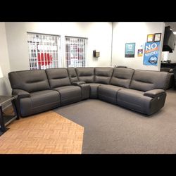 Power Leather Sectional Sofa 