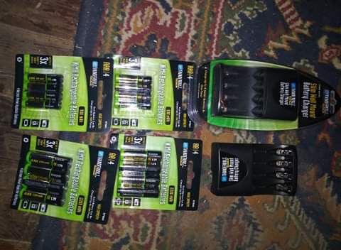 Brand new charger and rechargeable batteries