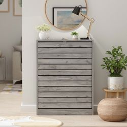 KULAGAGA Shoe Cabinet Entryway, Shoe Storage Organizer with 2 Compartments, Gray
