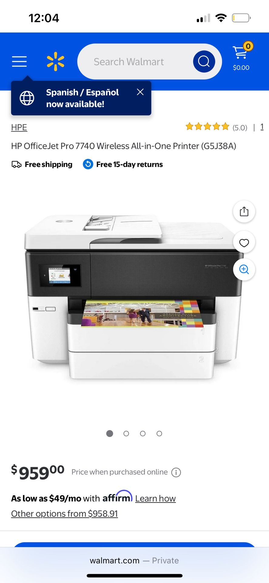 Hp 7740 All In One Wireless Printer