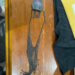 Paparazzi Gunmetal Chain Necklace and Earring Set