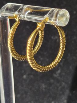 Gold Vermil Over Sterling Silver Hoops