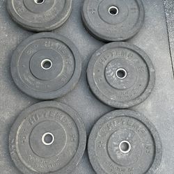 Hi Temp 25lb 15lb 10lb Olympic Bumper Plate Set 