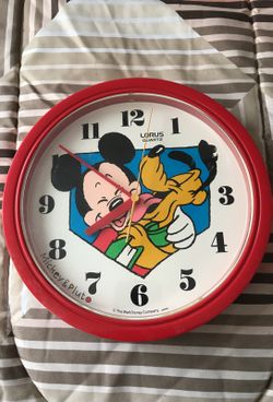 Mickey and Pluto clock