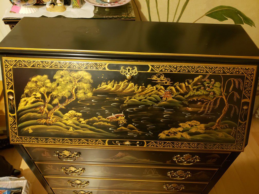 Secretary Cabinet | Antique | Chinoiserie (Art Desk)