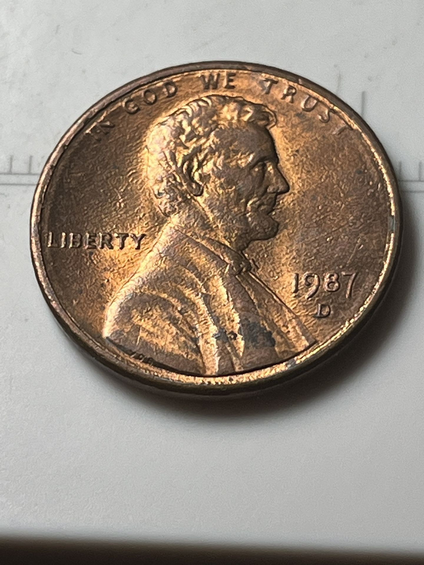 6 / Penny. 1987 D Doubles Errors