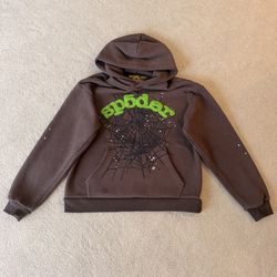 Sp5der Men's Hoodie Mens Size Medium Dark Grey And Green