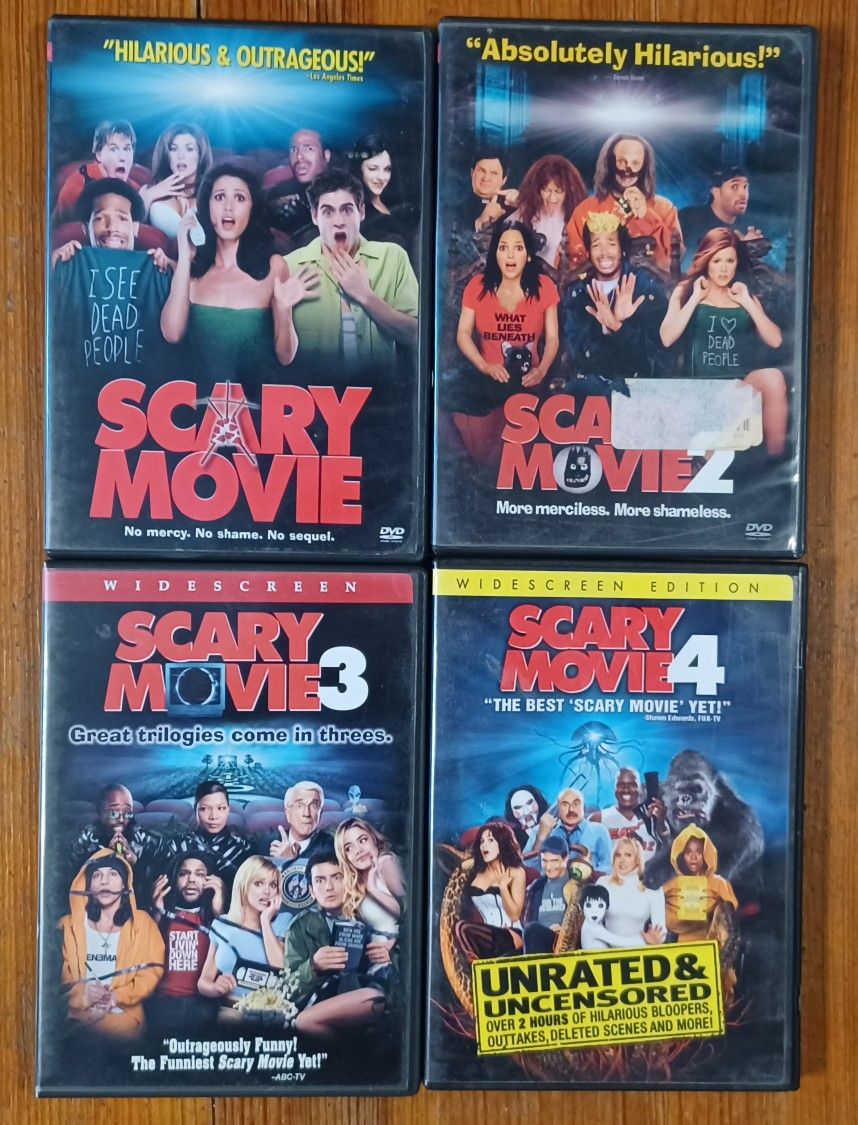 Scary Movie Funny Comedy DVD Lot 1 Thru 4 Ghost Parody