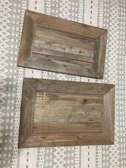 Pair Of Rustic Wooden Trays