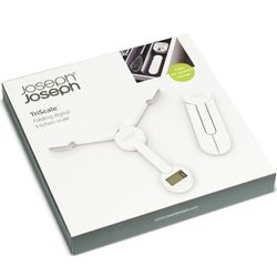 TriScale Compact Folding Digital Kitchen Food Scale, White