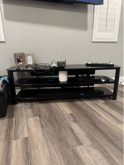 3 Tier black glass TV Stand