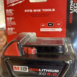 M18 18-Volt 5.0 Ah Lithium-Ion XC Extended Capacity Battery Pack(new)