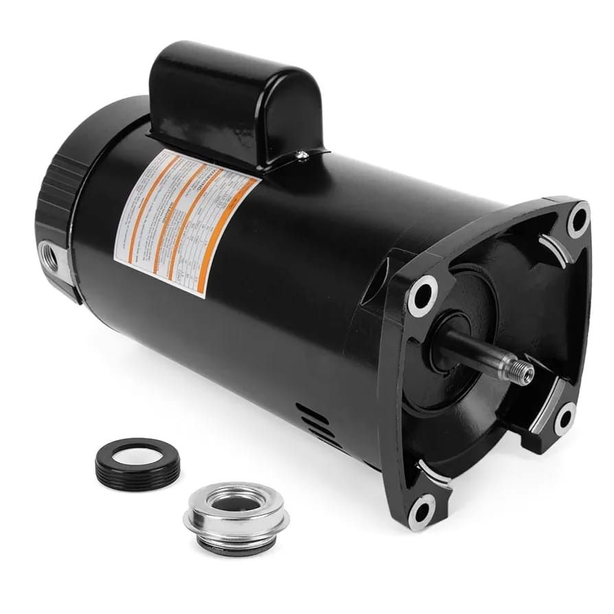 B2843 Square Flange Pool Pump Motor - PSLER Pool Booster Pump Replacement Motor Kit, Fits for B2843 2HP WFE-8 Square Flange 208/230 Volts Single Speed