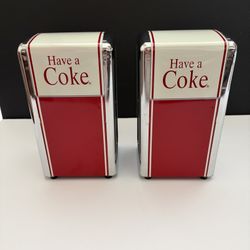 A Set of Coca-Cola "Have A Coke" Metal Napkin Dispensers 