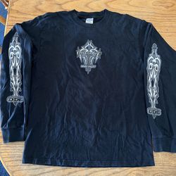 Men’s Gildan Black Dumont Never Enuff! Long Sleeve Shirt Size L