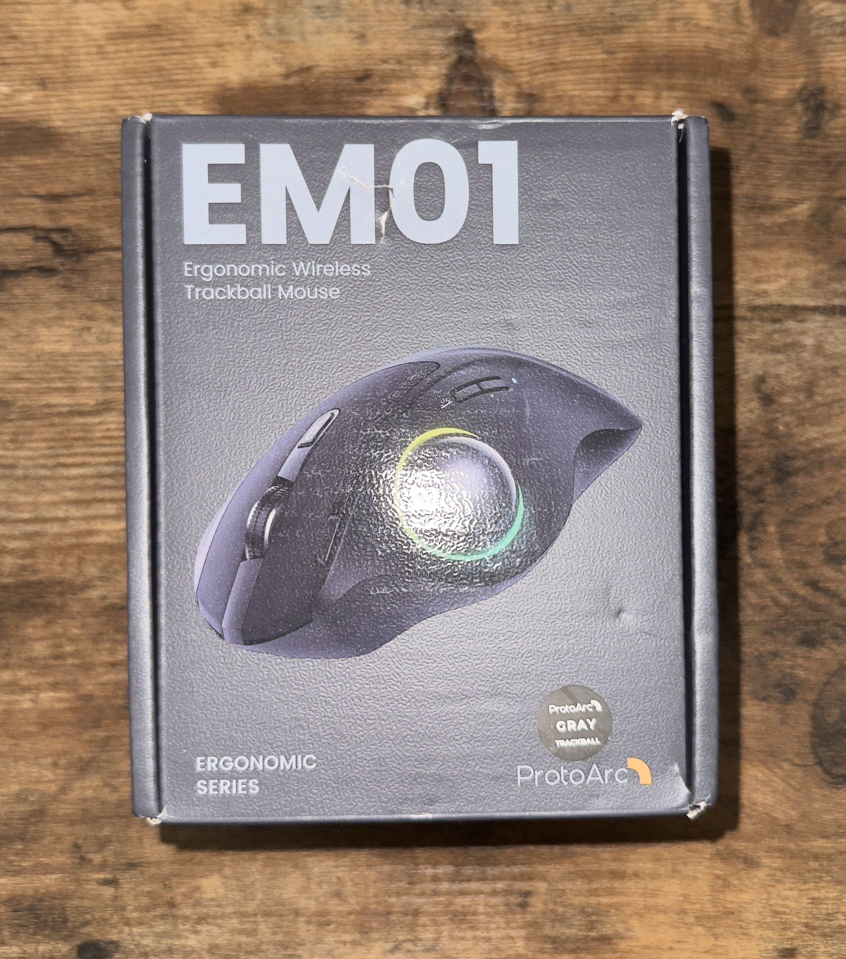 ProtoArc Wireless Trackball Mouse, EM01 NL Ergonomic Bluetooth Rollerball Thumb Mouse Rechargeable Computer Laptop Mouse