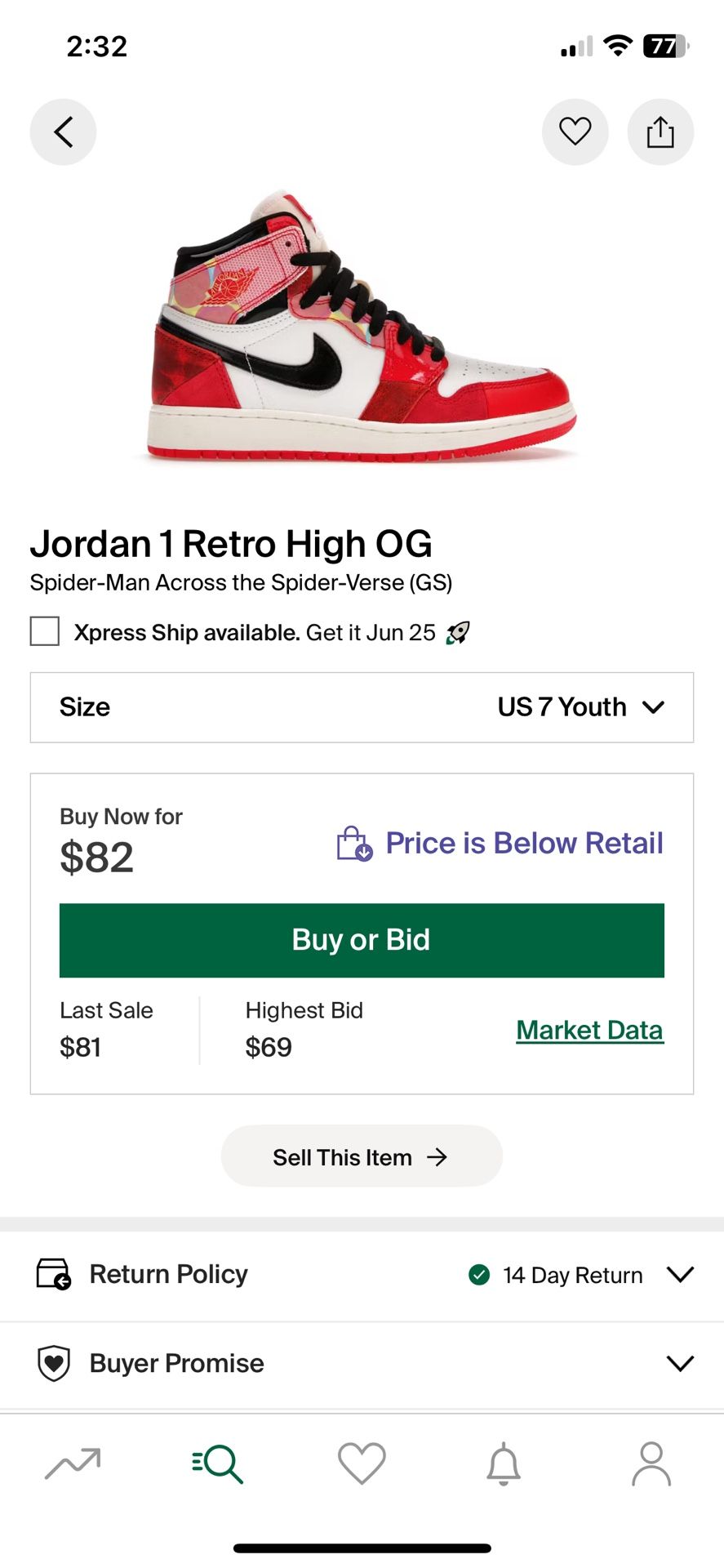 Jordan 1 Retro High OG Spider-Man