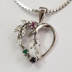 Sterling Silver Heart On Sterling Silver Chain