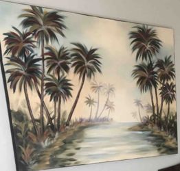 Canvas palm tree painting