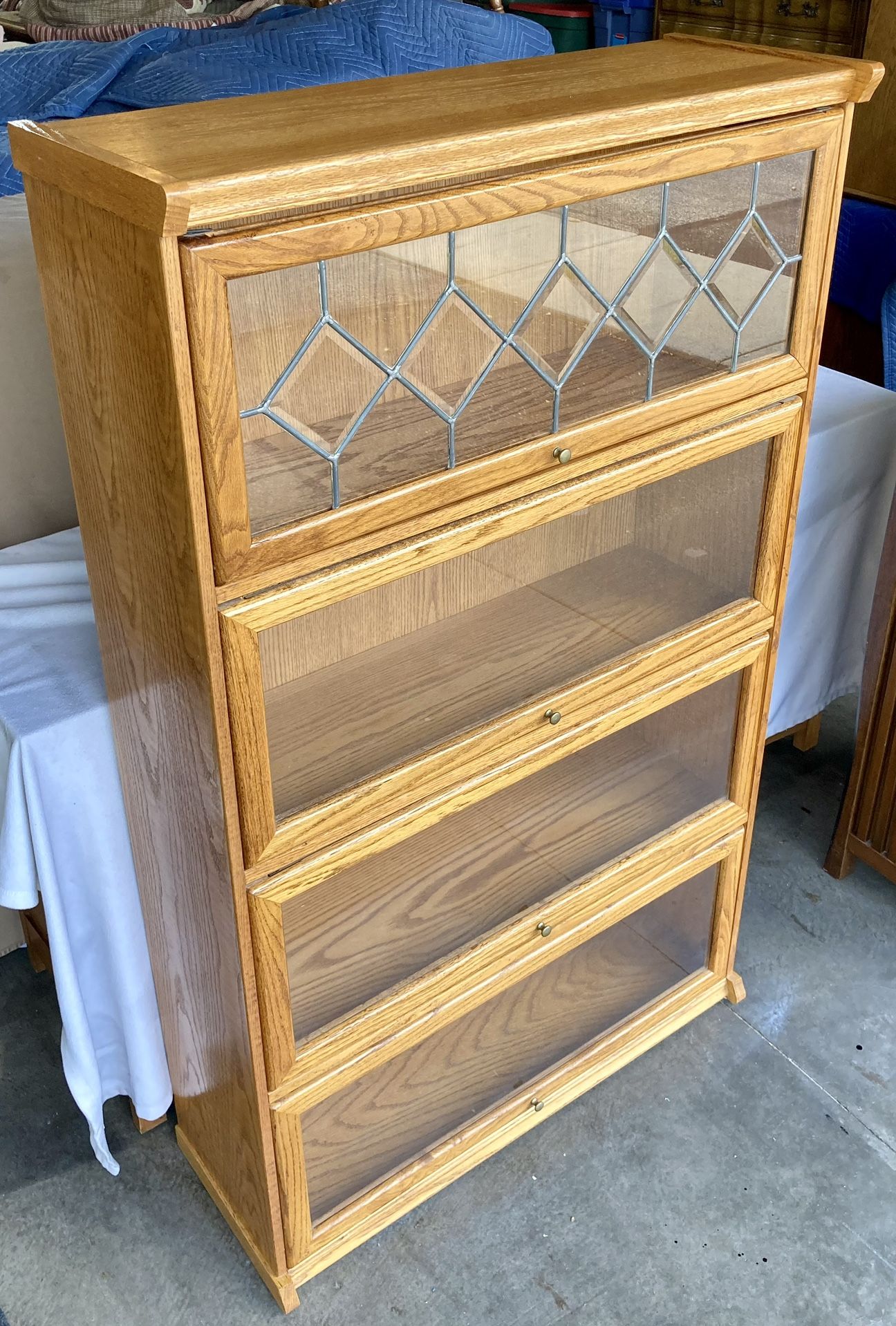 Oak Barrister Bookcase Storage Display Shelf