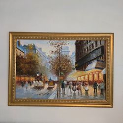 Painting Of Paris Street scene