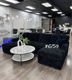 Stylish sectional sofa with pull-bed & double storage fur-like jumbo corduroy