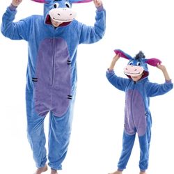 Snug Fit Unisex Adult Onesie Pajamas, Flannel Cosplay Animal One Piece Halloween Costume Sleepwear Homewear