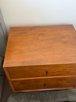 Living Spaces Alton Cherry 2-Drawer Nightstand – $100