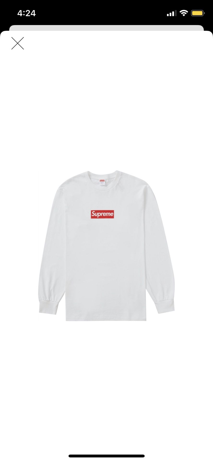 Supreme box logo L/S tee white Size XL Brand New