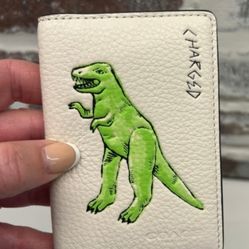 Coach Rexy Sketch Print ID Wallet in Chalk White Multi Pebble Leather CAJ49