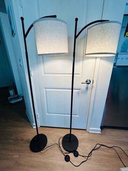 2 Arc floor lamps