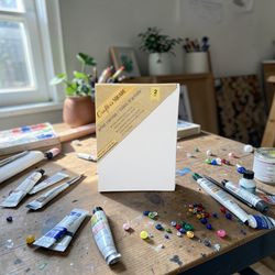 Sealed 2PK 5" X 7" Crafters Square Canvas Boards Painting Acrylic or Oil Paints. Arts & Crafts Supplies. The item in the image is a Crafter's Square 2