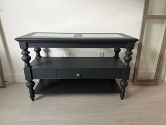 Charcoal Grey Console Wood Table