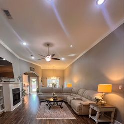 L-Shaped Sofa with 2 Recliners