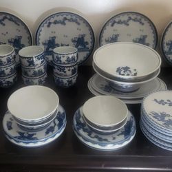 58 Set Of Blue & White Liberty China Set