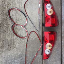 Rear light covers and front rims of car