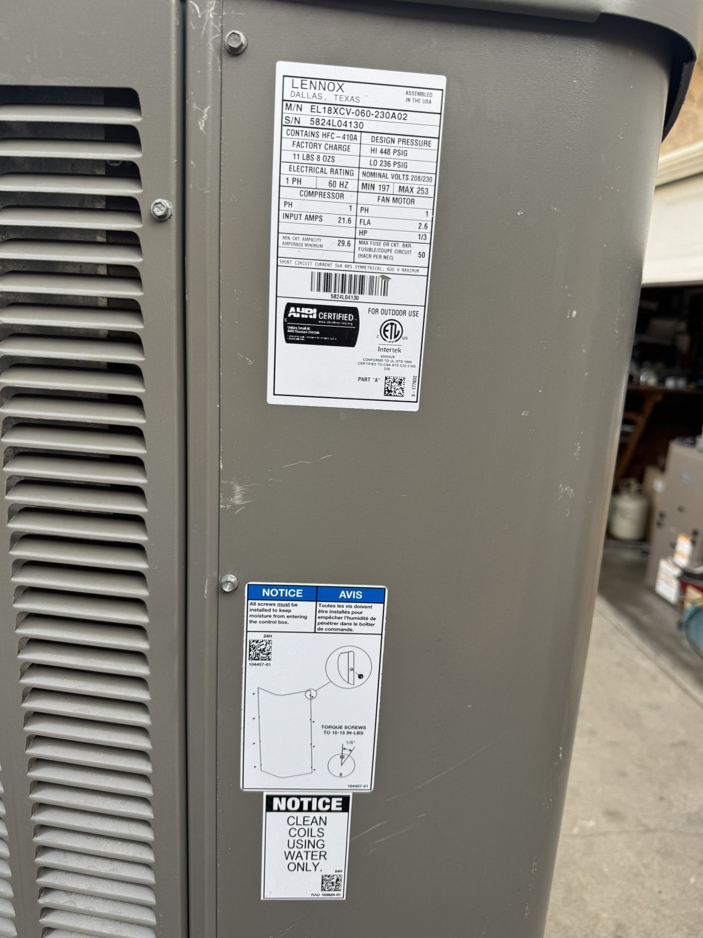Condenser Lennox 5 Ton 18 Seer