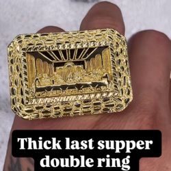 Gold Dipped Last Supper Double Ring