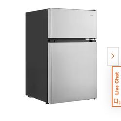 Vissani 3.1 cu. ft. 2-Door Mini Refrigerator in Stainless Steel with Freezer,